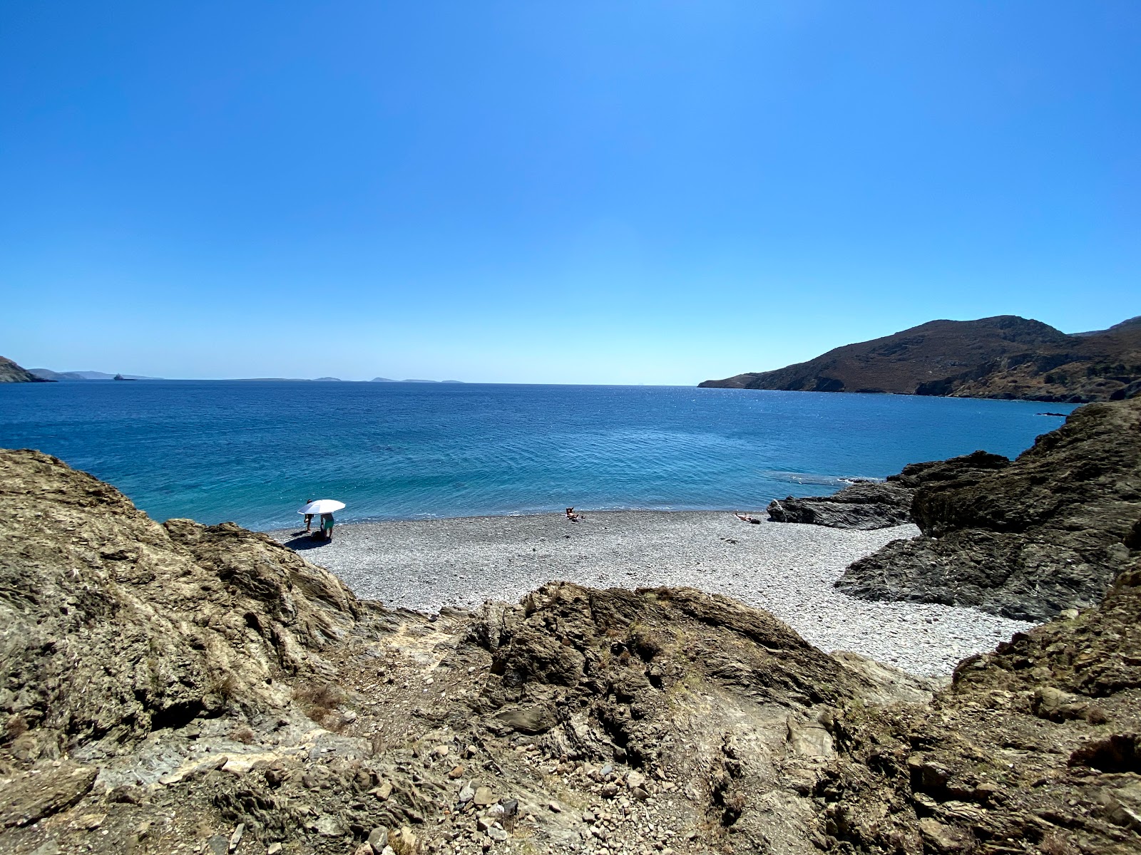 Tzanakia beach'in fotoğrafı hafif ince çakıl taş yüzey ile