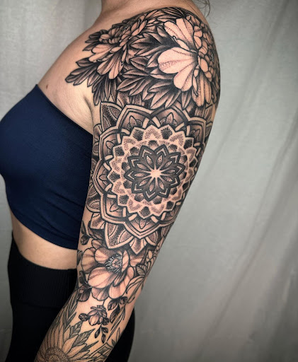 Explore patch tattoo ideas, creative tattoo ideas in Lakeview, available at Backwoods Tattoo Studio