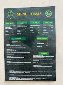 Restaurant L'OASIS à Fréjus (la carte)