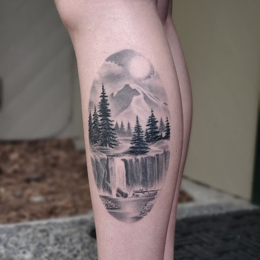 Explore footprints in the sand tattoo ideas, creative tattoo ideas in Bellingham, available at Beluga Palooza Tattoo