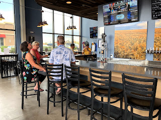 A row of beer taps