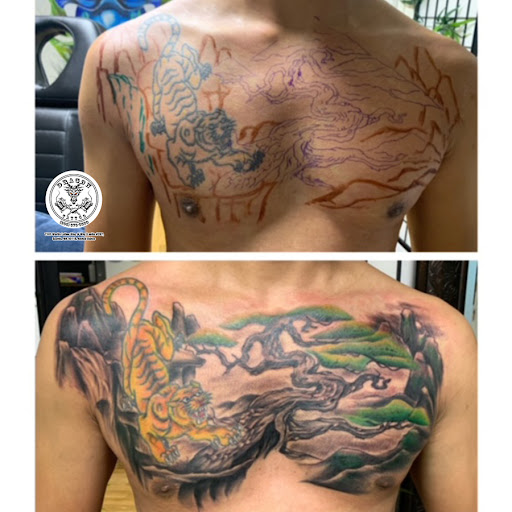 Explore astrology tattoo ideas, creative tattoo ideas in Seattle, available at Dragon Tattoo