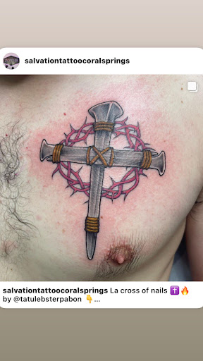 Explore church tattoo ideas, creative tattoo ideas in Coral Springs, available at Salvation Tattoo Lounge Coral Springs