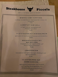 Carte du Steakhouse Piccolo à Leipzig