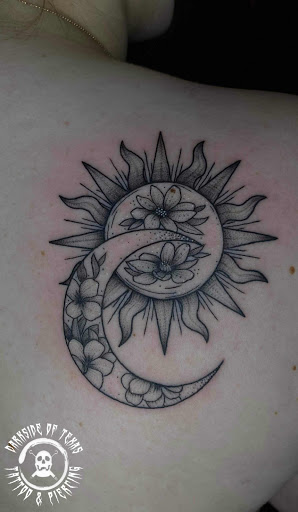 Explore small patchwork tattoo ideas, creative tattoo ideas in Fort Worth, available at Darkside of Texas Tattoo & Piercing