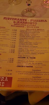 Menu du Pizzeria Girarrosto Stai Senza Penzier à Lusciano