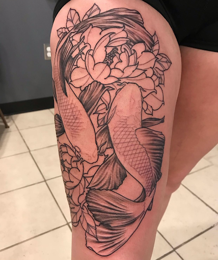 Explore back neck tattoo ideas, creative tattoo ideas in Tulsa, available at Electric Gnome Tattoo