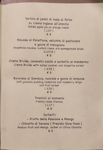 Carte du Toe Drue Antica Osteria à Genoa