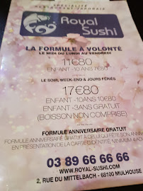 Royal Sushi Mulhouse à Mulhouse menu
