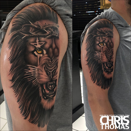 Explore tattoo ideas for dead dog, creative tattoo ideas in Sherwood, available at Golden Lotus Tattoo Studio