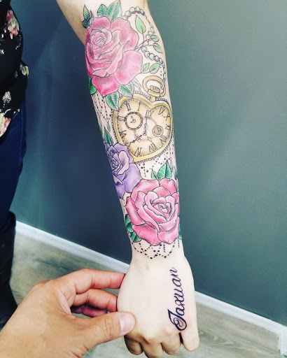 Explore infinity tattoo cover up ideas, creative tattoo ideas in Bronx, available at Chuckys Cut Tattoo & Barbershop llc