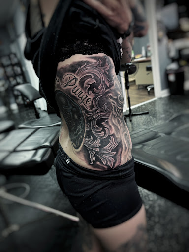Explore 8 ball tattoo ideas, creative tattoo ideas in Fort Myers, available at Loyal 2 The Coil Tattoos & Piercings (Edison Mall Location Entrance F)