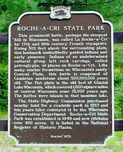 Wisconsin State Historical Marker 260: Roche-A-Cri State Park