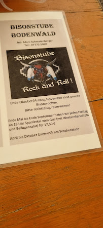 Bisonstube Bodenwald à Bodman-Ludwigshafen menu