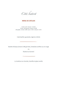 Restaurant Atelier des quais à Cognac - menu / carte
