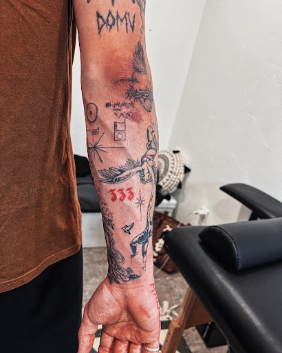 Explore donkey tattoo ideas, creative tattoo ideas in Burley, available at Fine Line Ink