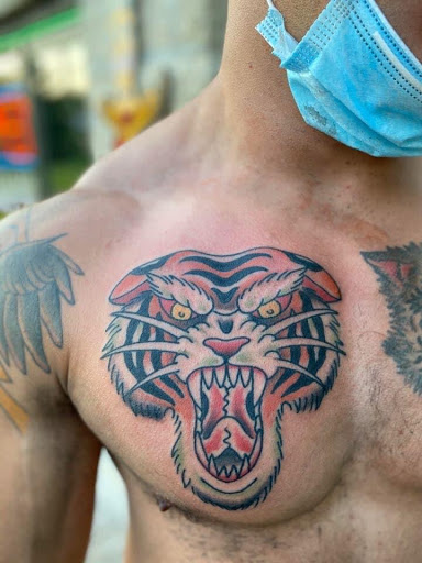 Explore street sign tattoo ideas, creative tattoo ideas in Lake Villa, available at Eternal Tiger Tattoo