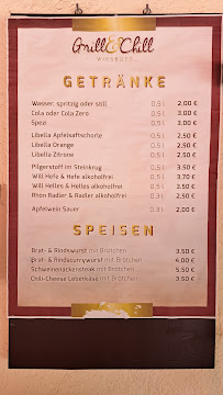 Menu du Grill & Chill Wiesbütt à Wiesen