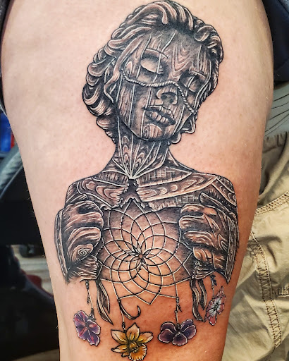 Explore foot tattoo cover up ideas, creative tattoo ideas in Galena, available at Emerald Buddha Tattoo