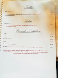 Menu / carte de La Vergara à Rome