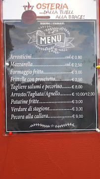 Menu du OSTERIA DALLA TIJELLA ALLA BRACE ! à Cologna Paese