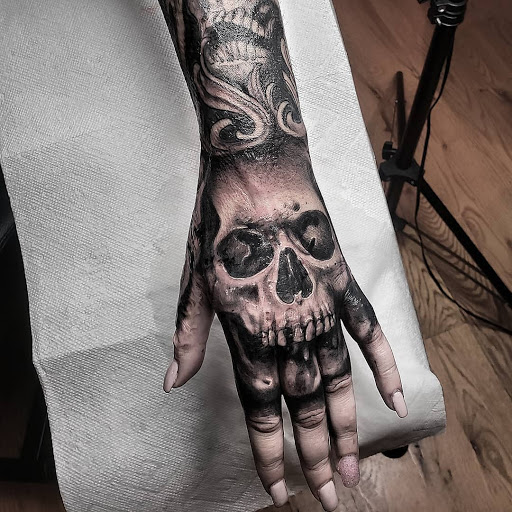 Explore filler sleeve tattoo ideas, creative tattoo ideas in Auburn, available at State Street Tattoo