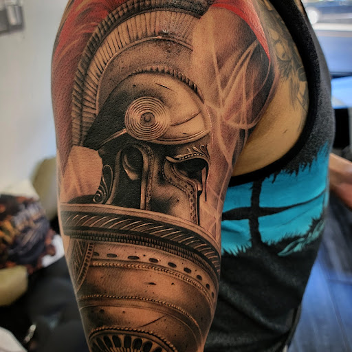 Explore dead dog tattoo ideas, creative tattoo ideas in Astoria, available at INKSTINCT NYC