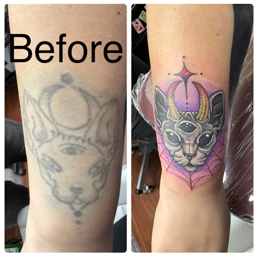 Explore tattoo cover up ideas on ankle, creative tattoo ideas in Toledo, available at 4 Nineteen Ink