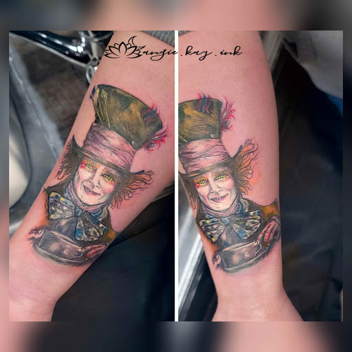 Explore harley davidson sleeve tattoo ideas, creative tattoo ideas in Casper, available at Luna & Lotus Amethyst Ink Angie Kay