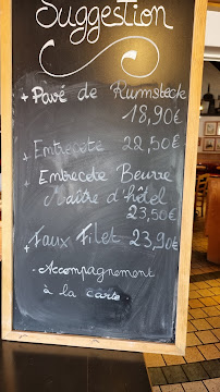 Menu / carte de Courtepaille à Pouilly-en-Auxois