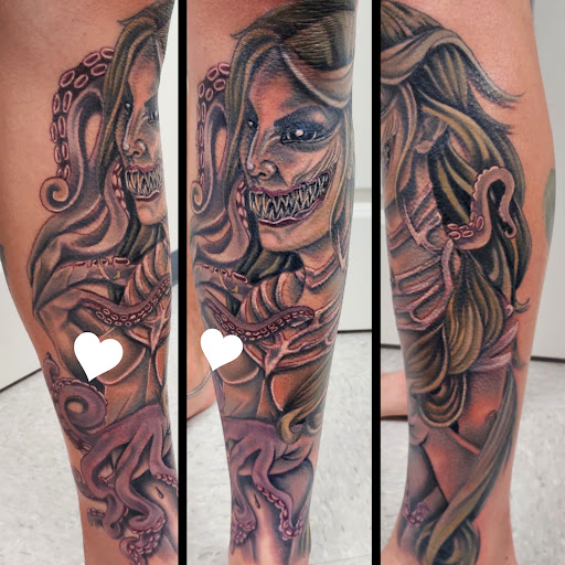 Explore sealife tattoo ideas, creative tattoo ideas in Brighton, available at Valkyrie Tattoos