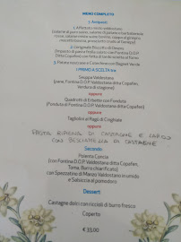 Menu / carte de Trattoria Omens à Verrès