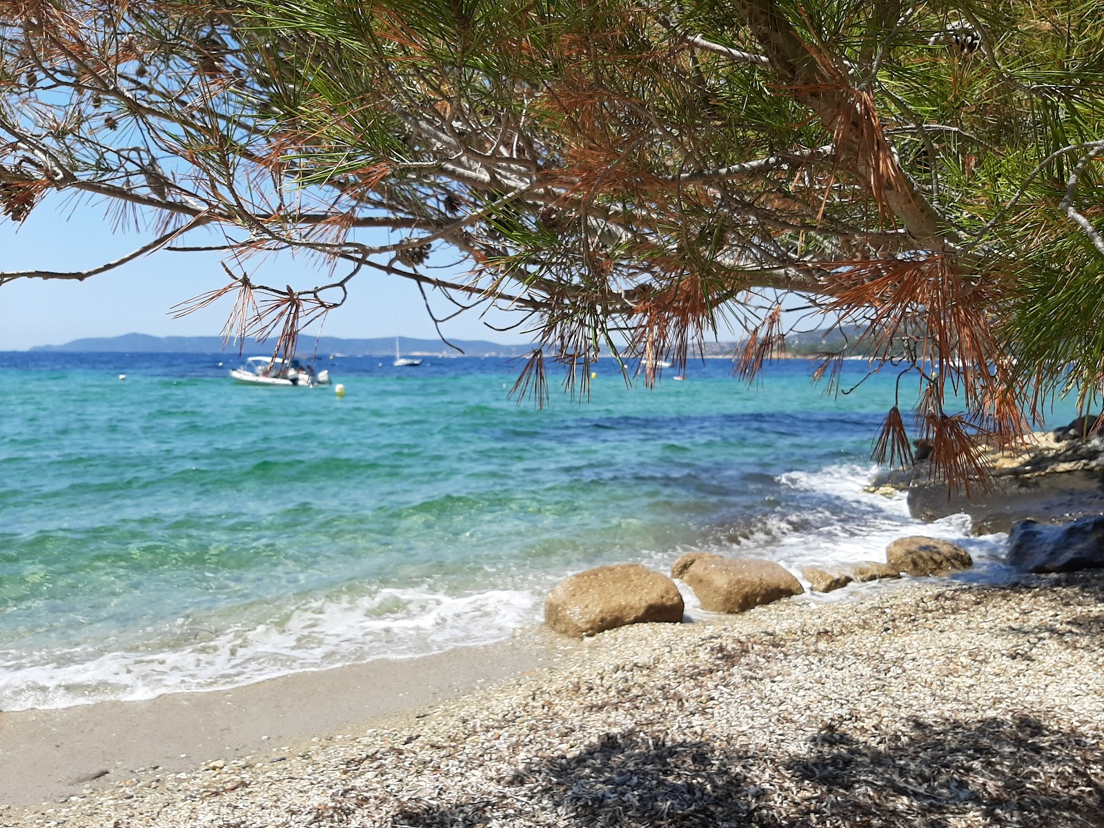 Foto de Cap Negre beach con agua cristalina superficie