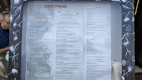 Bistro Café Panis. à Paris (le menu)