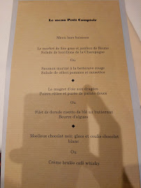 Restaurant gastronomique Au Petit Comptoir à Reims (le menu)
