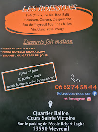 Menu / carte de Pizza Ballon à Meyreuil