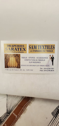 Draperies saratex& SAM TEXESTILES - Tous types de tissus