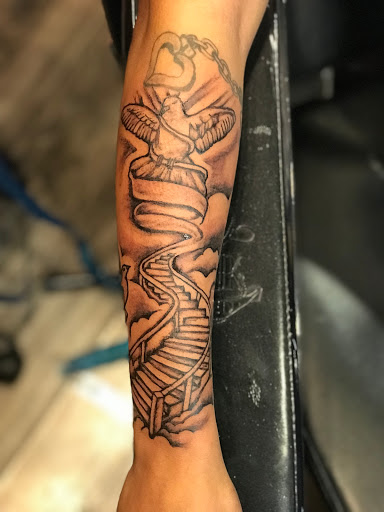 Explore aztec neck tattoo ideas, creative tattoo ideas in Lexington, available at LexInk Tattoo