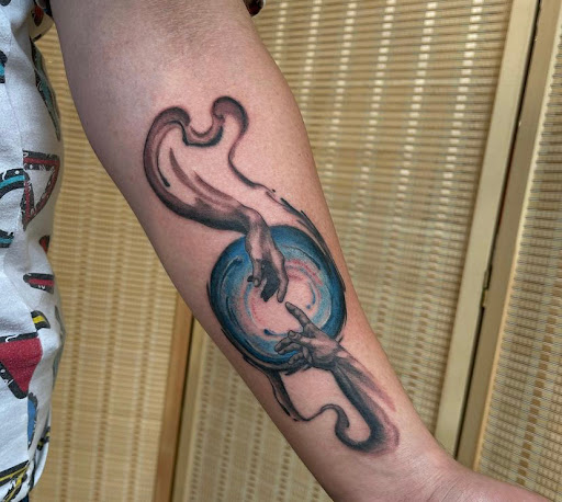 Explore titanic tattoo ideas, creative tattoo ideas in Cedar Falls, available at Honey and Vinegar Tattoos