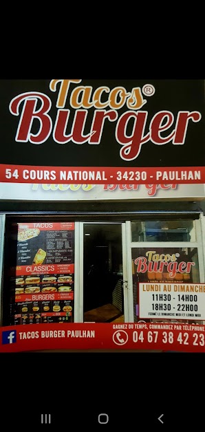 Tacos Burger Paulhan 34230 Paulhan