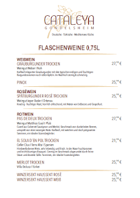 Restaurant Cataleya Gondelsheim à Gondelsheim carte