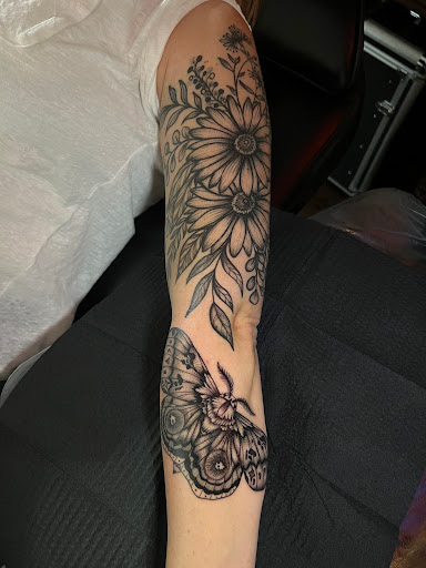 Explore jaws tattoo ideas, creative tattoo ideas in Savannah, available at Tramp Art Studios