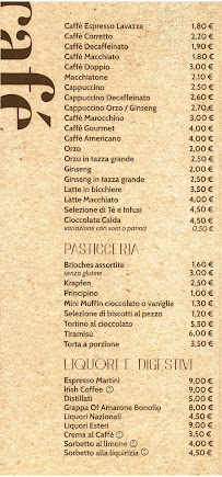 Menu du Il Baruffino Lounge Bar à Chioggia