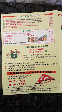 Pizzeria Pronto Pizza Affori à Milan (le menu)