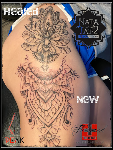 Explore side of hand tattoo ideas, creative tattoo ideas in Moweaqua, available at Fleshwound Tattoo