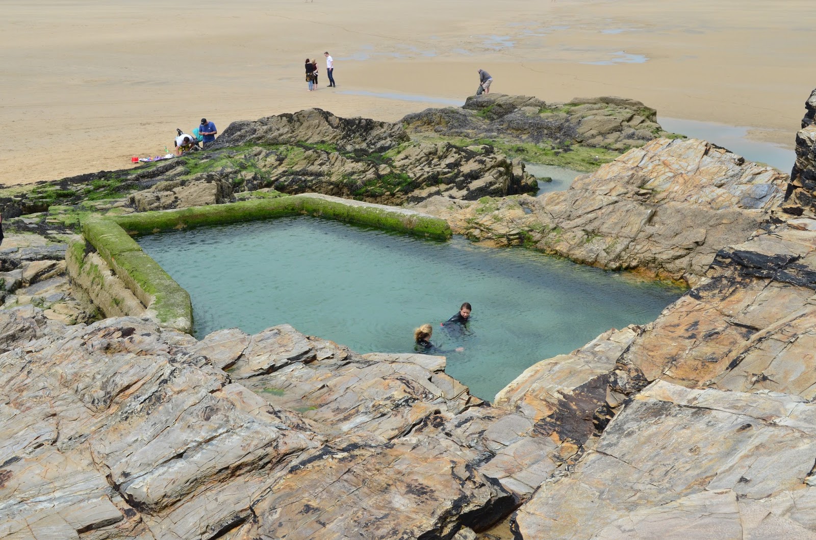 Foto van Perranporth Beach en de nederzetting