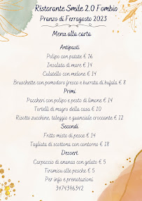 Menu du Ristorante Pizzeria Smile 2.0 à Fombio