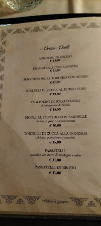 Trattoria San Giuseppe Antico Laboratorio del Risotto à Castel d'Ario menu