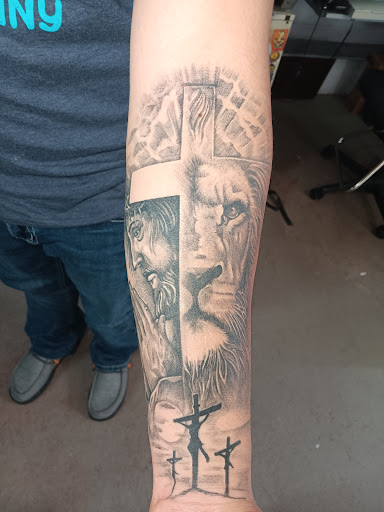 Explore harley davidson sleeve tattoo ideas, creative tattoo ideas in Espanola, available at Ink Repute Tattoo