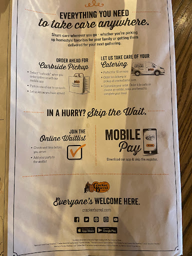 American Restaurant «Cracker Barrel Old Country Store», reviews and photos, 1740 Scenic Hwy N, Snellville, GA 30078, USA